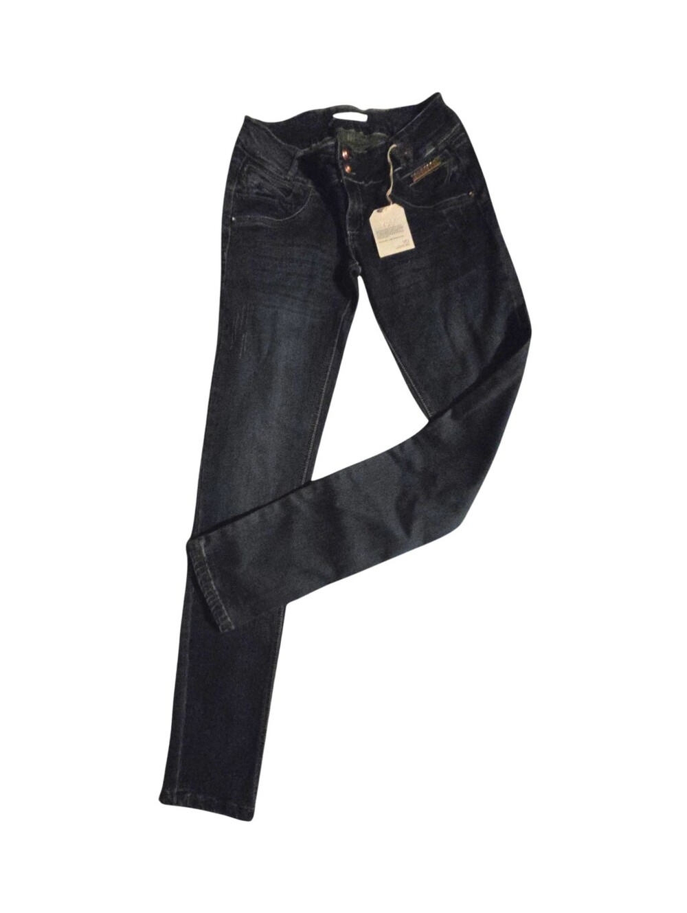 Virgins Only - Dark Blue Women’s Slim Jeans With Jewel Pocket Accents Size 26 VO